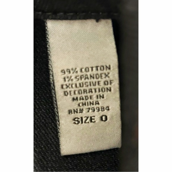 Chico’s Platinum Black Denim Embroidered Sequined Jacket Size 0 XS - Picture 12 of 14